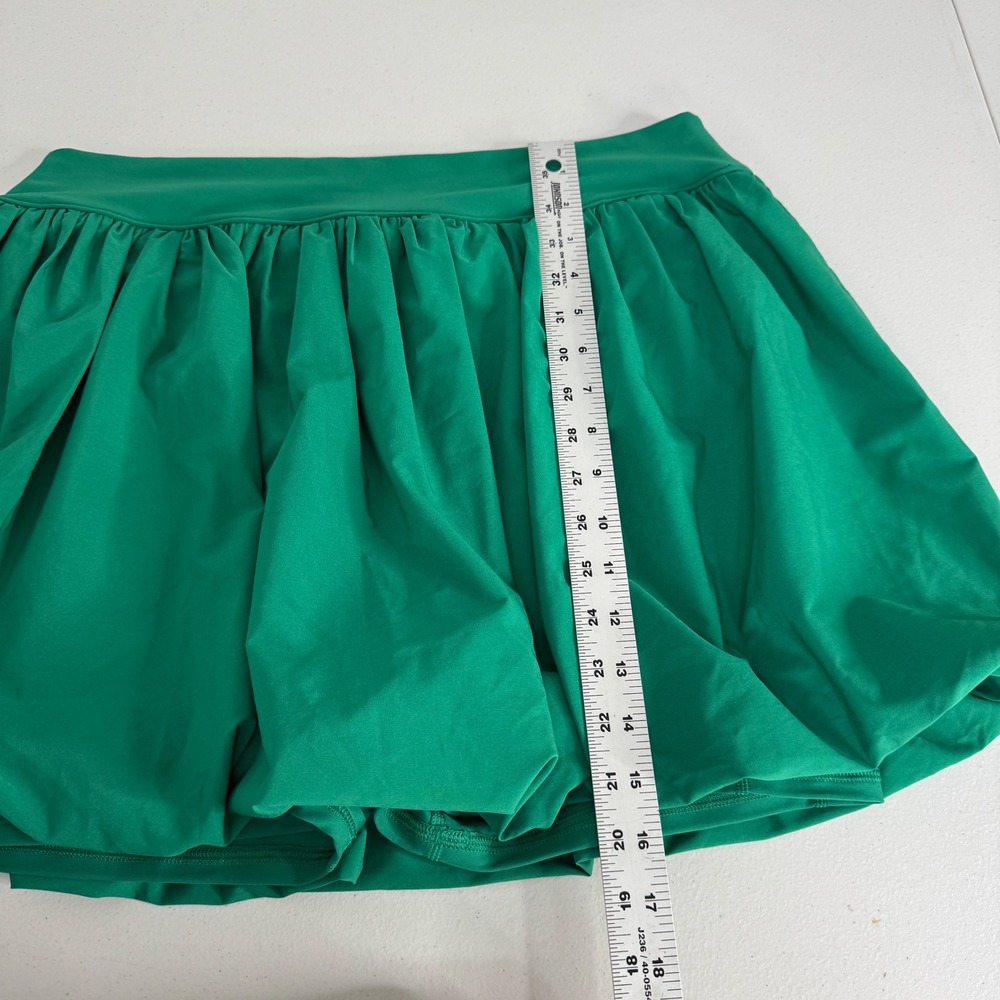 YPB Abercrombie Bubble Hem Mini Skirt Womens XL Green Tennis Golf Preppy Skort - Picture 9 of 11